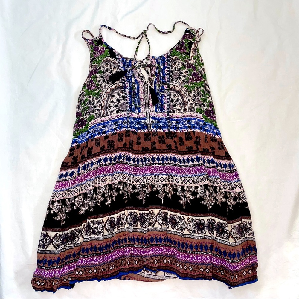 Angie Bohemian Sleeveless Multi-color Mini Dress